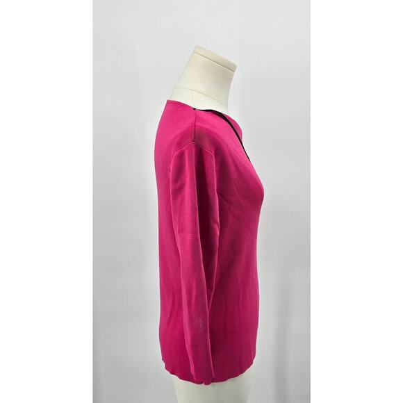 Vintage 80s Cyrus Magenta Rib Knit Sweater - Picture 2 of 6